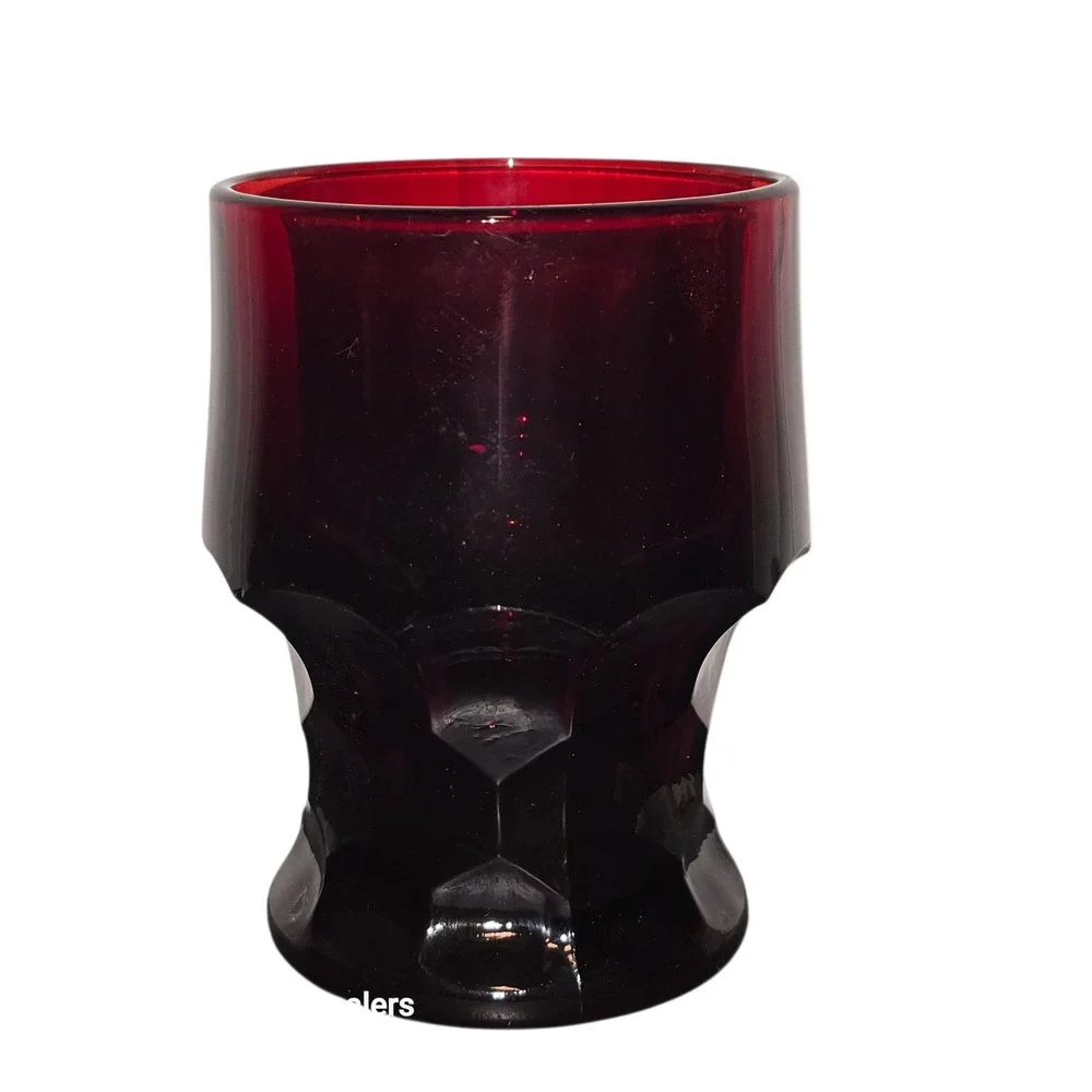 2 Vintage 9 Oz Flat Tumbler Georgian‎ Ruby by Cambridge Barware 1930's - 1950's